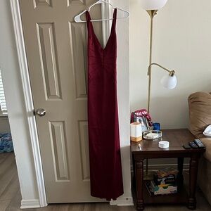 Papell Boutique Deep Red Maxi Dress
